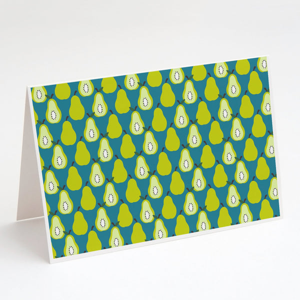 Buy this Pears on Green Greeting Cards and Envelopes Pack of 8