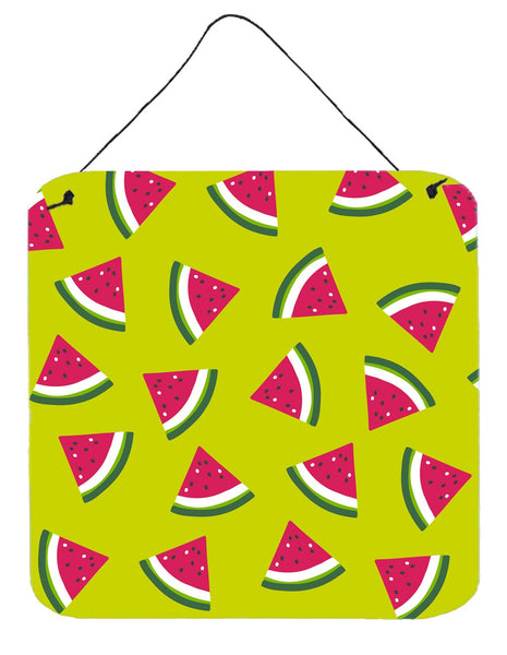 Watermelon on Lime Green Wall or Door Hanging Prints by Caroline's Treasures