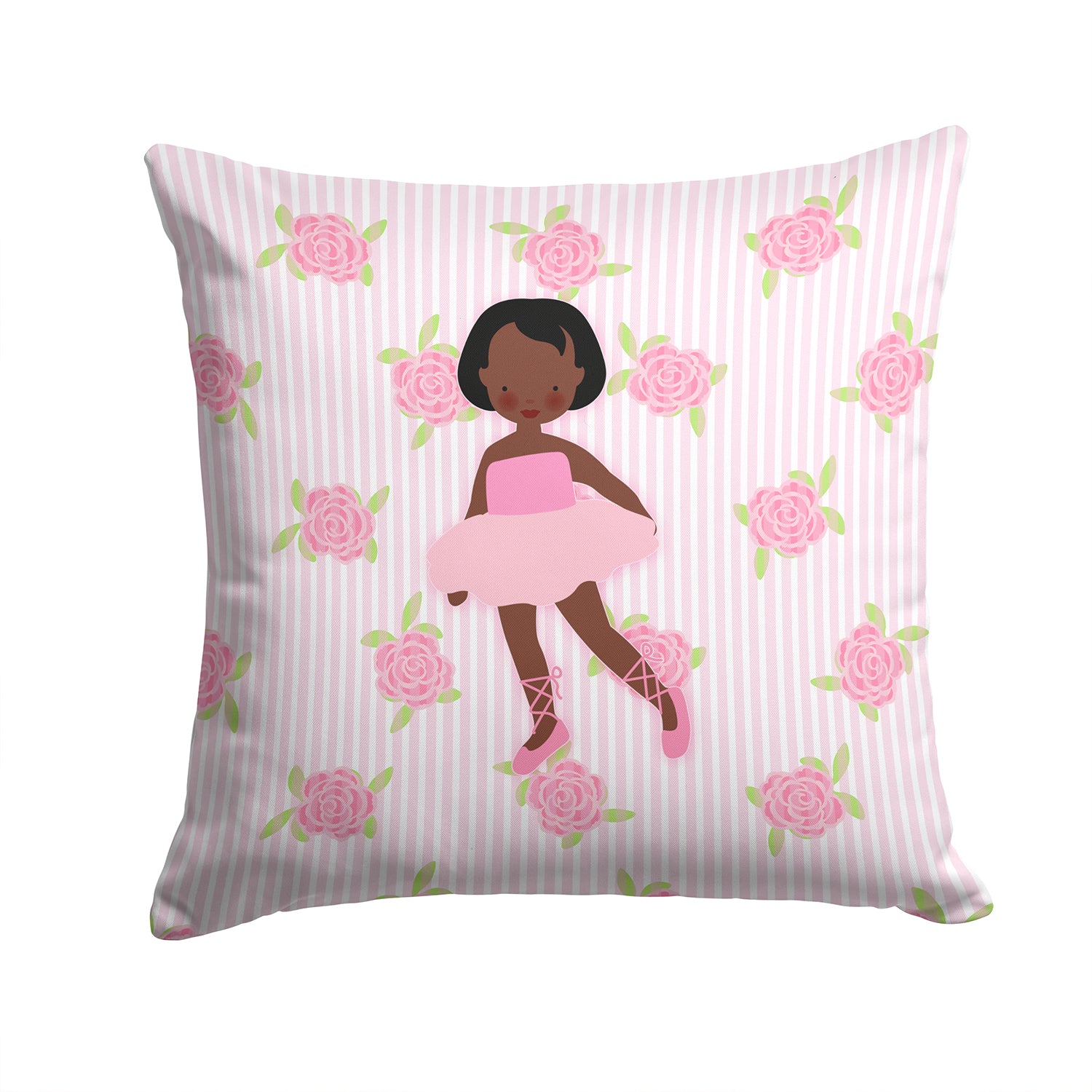 Ballerina African American Short Hair Fabric Decorative Pillow BB5190PW1414