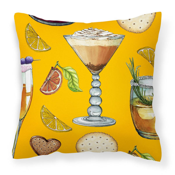 Drinks and Cocktails Gold Fabric Decorative Pillow BB5202PW1818 by Caroline's Treasures