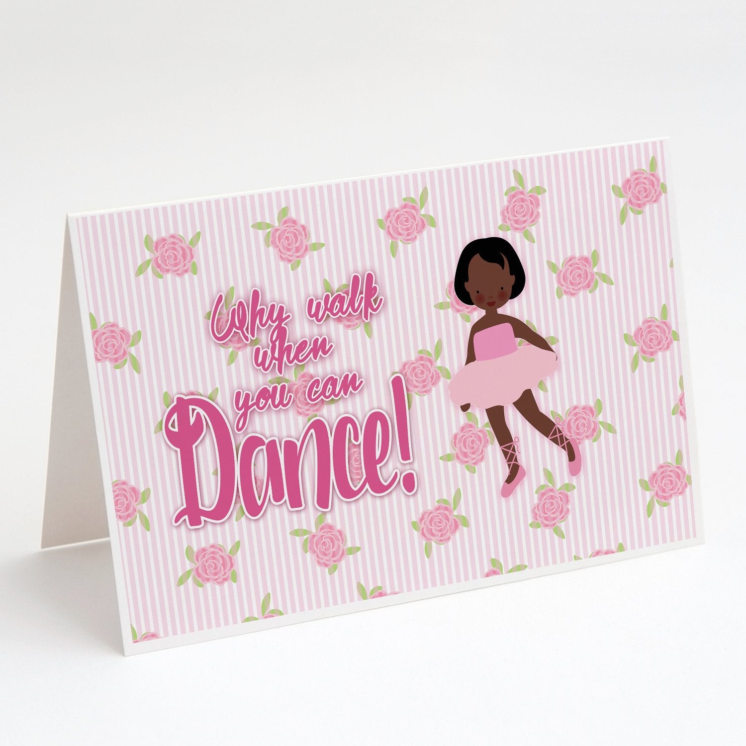 Ballet African American Short Hair Greeting Cards and Envelopes Pack of 8