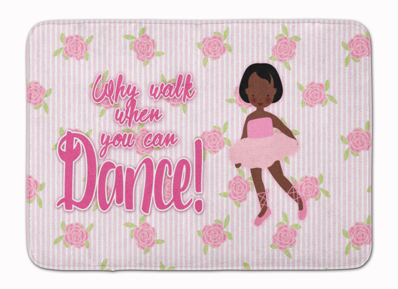 Ballet African American Short Hair Machine Washable Memory Foam Mat BB5384RUG