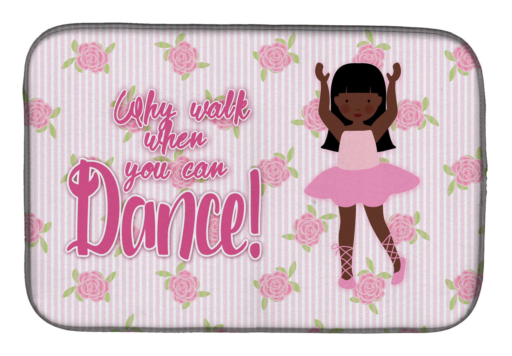 Ballet Long Hair African American Dish Drying Mat BB5389DDM