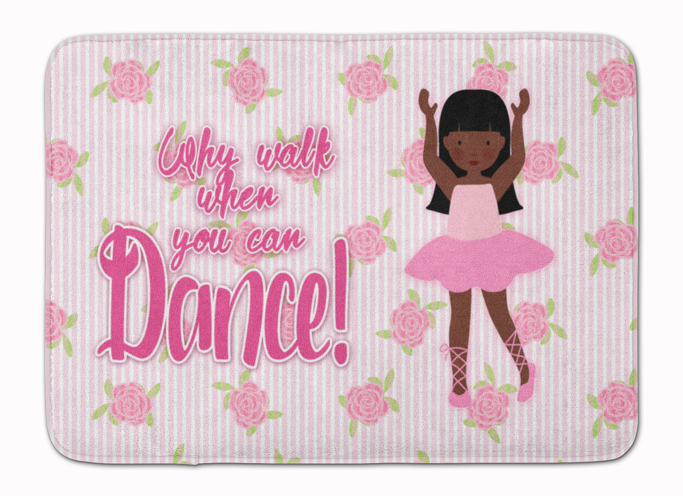 Ballet Long Hair African American Machine Washable Memory Foam Mat BB5389RUG