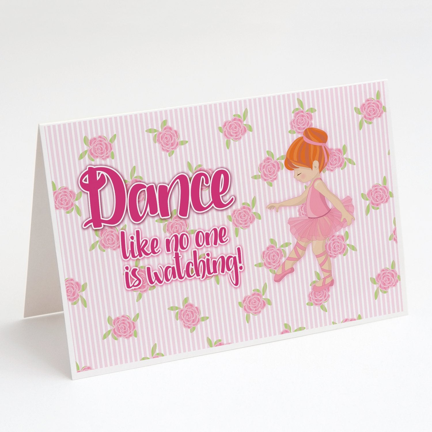 Ballet Dance Red Hair Greeting Cards and Envelopes Pack of 8