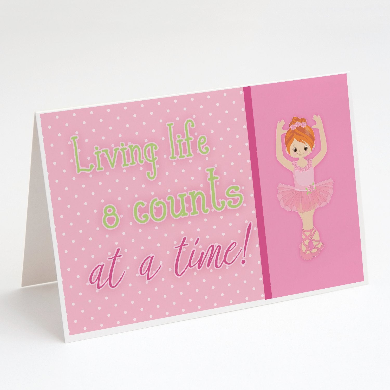 Ballet in 8 Counts Red Hair Greeting Cards and Envelopes Pack of 8