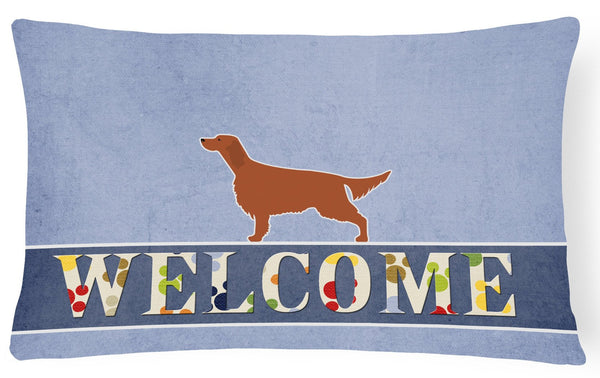 Irish Setter Welcome Canvas Fabric Decorative Pillow BB5497PW1216 by Caroline's Treasures