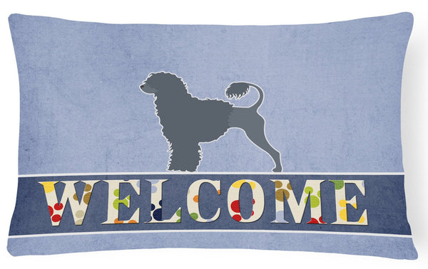 Portuguese Water Dog Welcome Canvas Fabric Decorative Pillow BB5572PW1216 by Caroline's Treasures