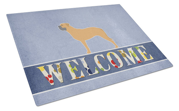 Bullmastiff Welcome Glass Cutting Board Large BB5575LCB by Caroline's Treasures