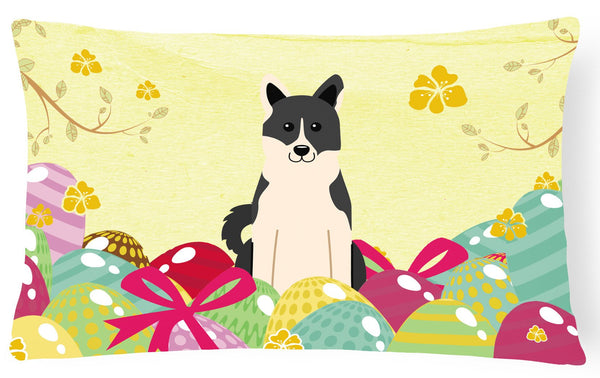 Easter Eggs Russo-European Laika Spitz Canvas Fabric Decorative Pillow BB6029PW1216 by Caroline's Treasures