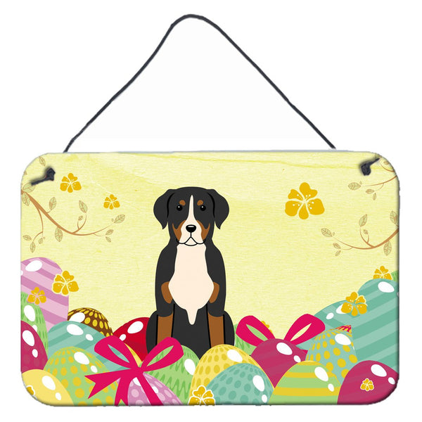 Easter Eggs Greater Swiss Mountain Dog Wall or Door Hanging Prints BB6037DS812 by Caroline's Treasures