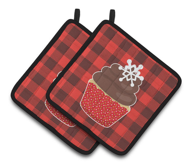 Christmas Cupcake Pair of Pot Holders BB6817PTHD by Caroline's Treasures