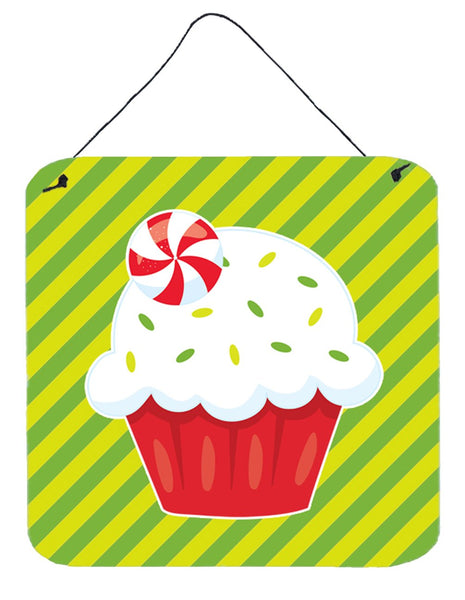 Christmas Pepermint Cupcake Wall or Door Hanging Prints BB6819DS66 by Caroline's Treasures