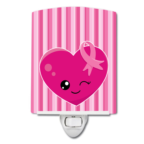 Breast Cancer Awareness Ribbon Heart Ceramic Night Light BB6982CNL - the-store.com