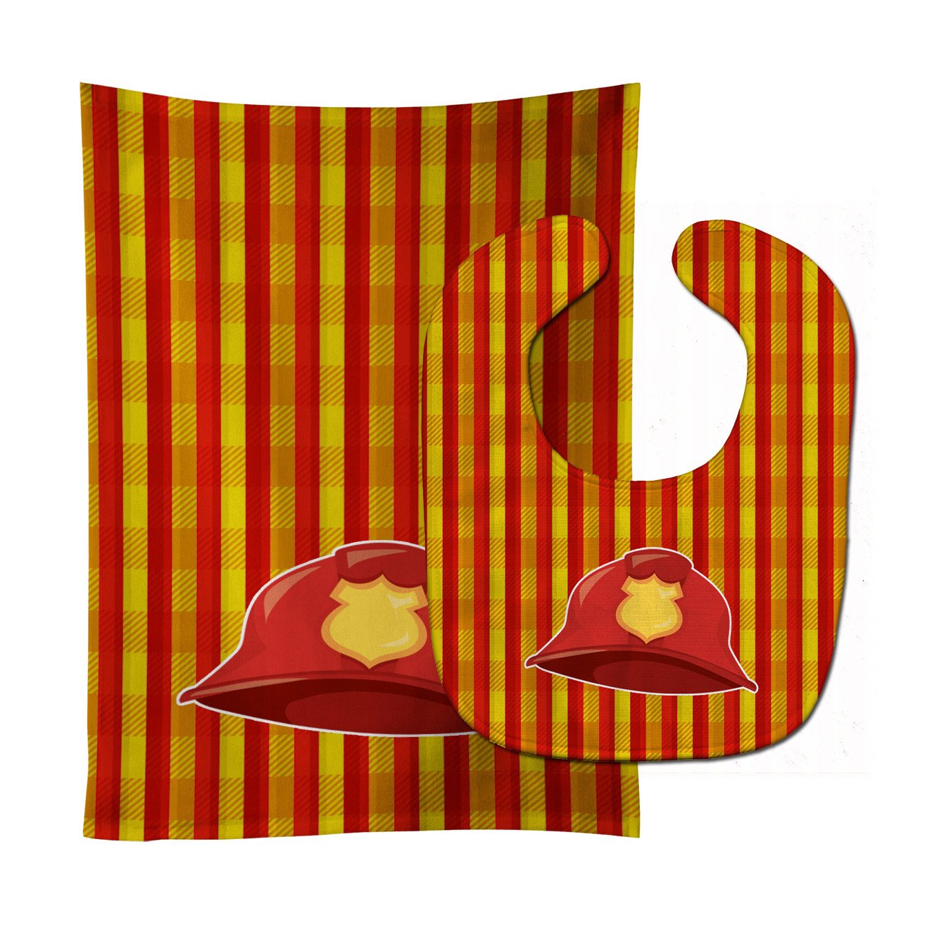 Fireman's Hat Baby Bib & Burp Cloth BB6997STBU