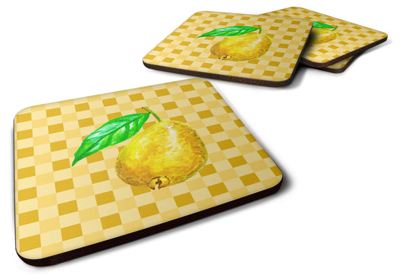 Guava on Basketweave Foam Coaster Set of 4 BB7230FC - the-store.com