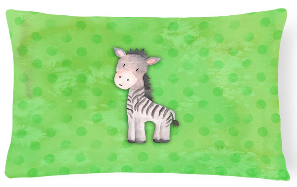 Polkadot Zebra Watercolor Canvas Fabric Decorative Pillow BB7377PW1216 by Caroline's Treasures