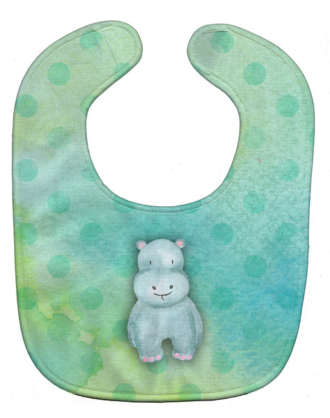 Polkadot Hippopotamus Watercolor Baby Bib BB7389BIB - the-store.com