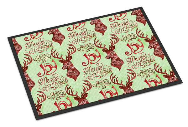 Merry Christmas Joy Reindeer Indoor or Outdoor Mat 18x27 BB7488MAT - the-store.com