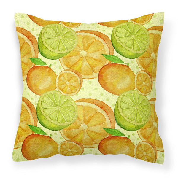 Watercolor Limes and Oranges Citrus Fabric Decorative Pillow BB7517PW1818 by Caroline's Treasures