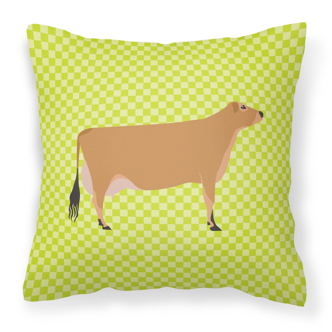 Jersey Cow Green Fabric Decorative Pillow BB7655PW1818