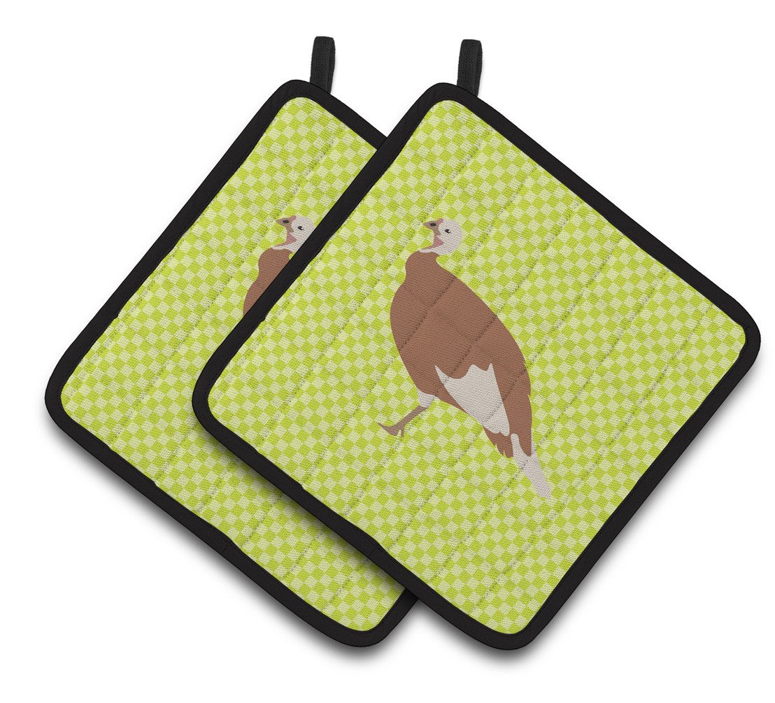 Jersey Buff Turkey Hen Green Pair of Pot Holders BB7810PTHD