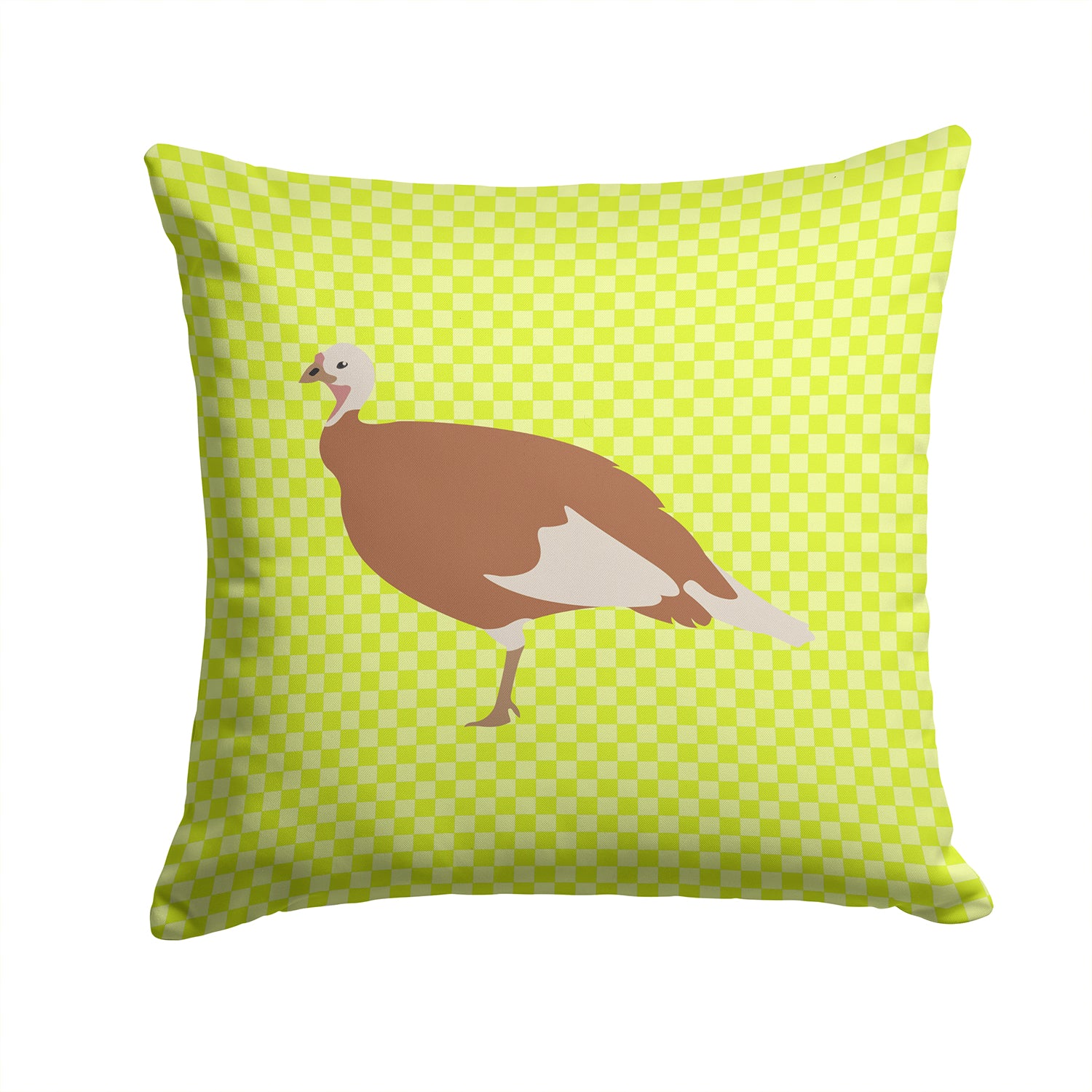 Jersey Buff Turkey Hen Green Fabric Decorative Pillow BB7810PW1414