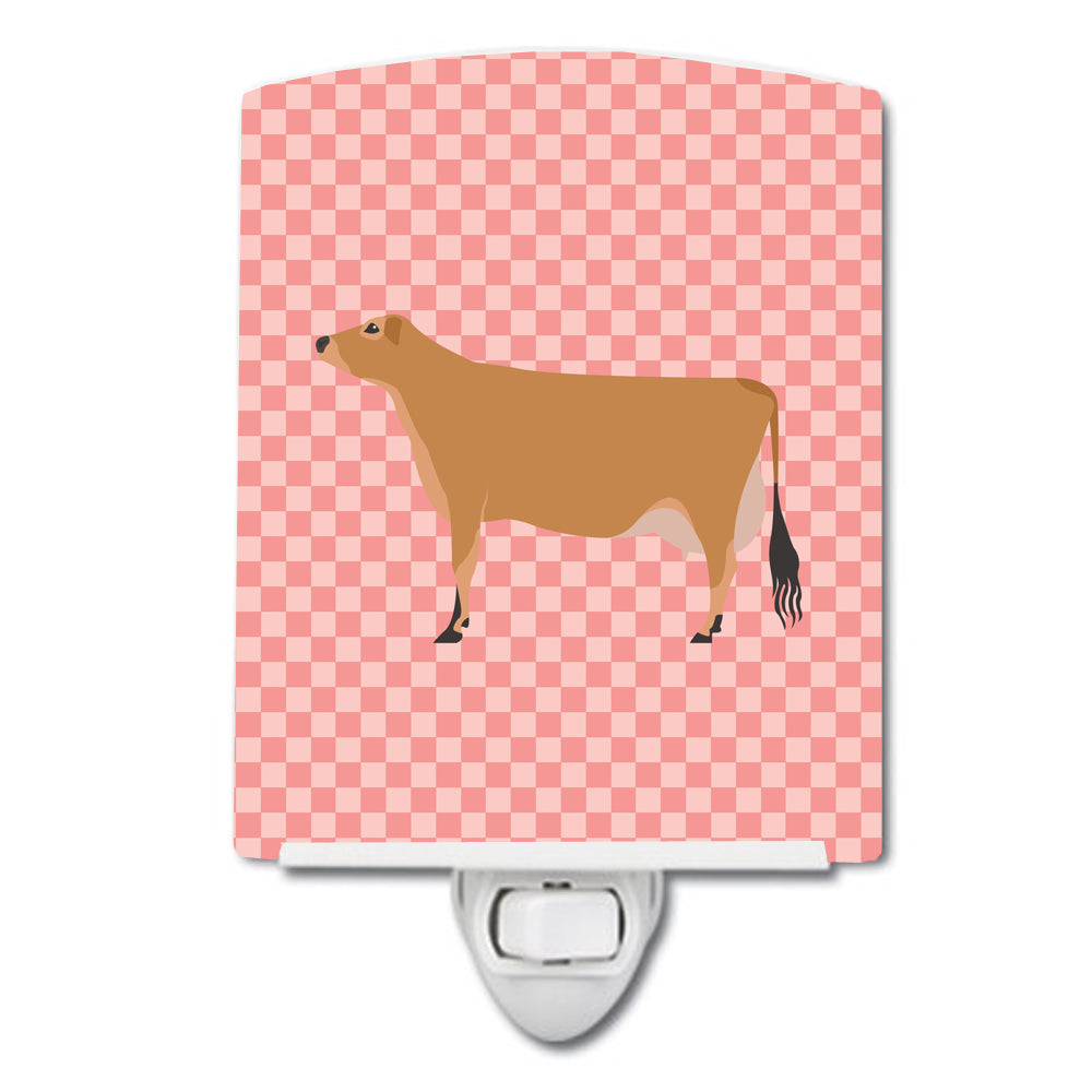 Jersey Cow Pink Check Ceramic Night Light BB7829CNL