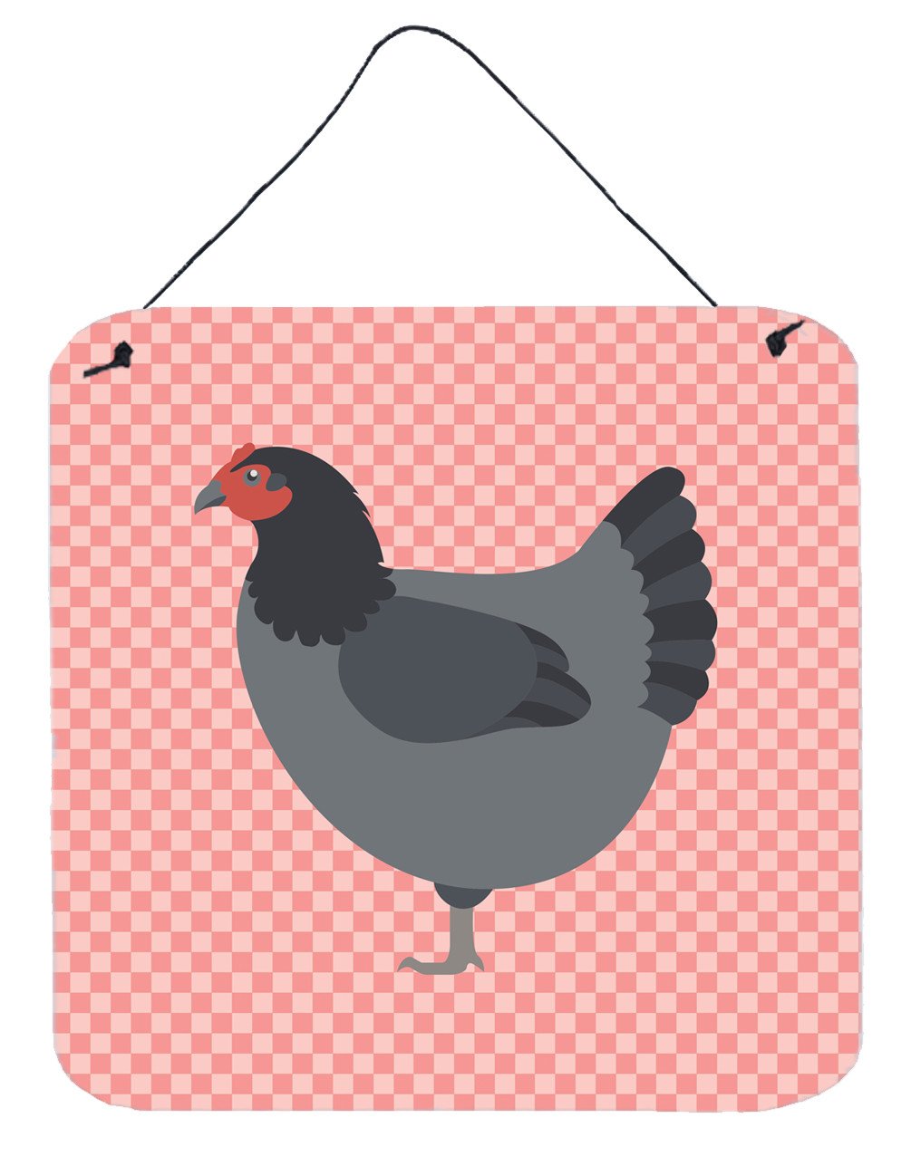 Jersey Giant Chicken Pink Check Wall or Door Hanging Prints BB7835DS66