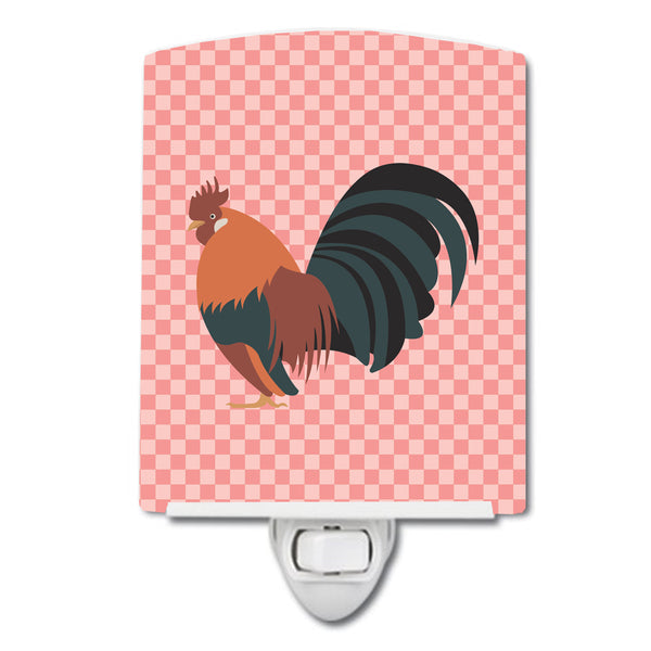 Dutch Bantam Chicken Pink Check Ceramic Night Light BB7836CNL - the-store.com