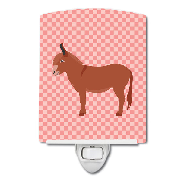 Irish Donkey Pink Check Ceramic Night Light BB7848CNL - the-store.com