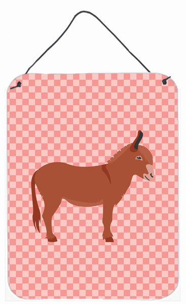 Irish Donkey Pink Check Wall or Door Hanging Prints BB7848DS1216 by Caroline's Treasures