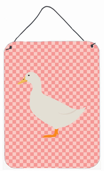 American Pekin Duck Pink Check Wall or Door Hanging Prints BB7860DS1216 by Caroline's Treasures