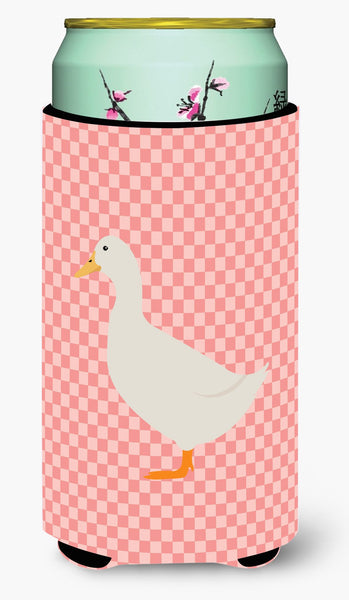 American Pekin Duck Pink Check Tall Boy Beverage Insulator Hugger BB7860TBC by Caroline's Treasures