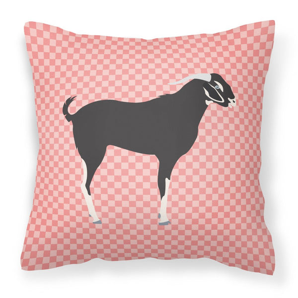 Black Bengal Goat Pink Check Fabric Decorative Pillow BB7884PW1818 by Caroline's Treasures