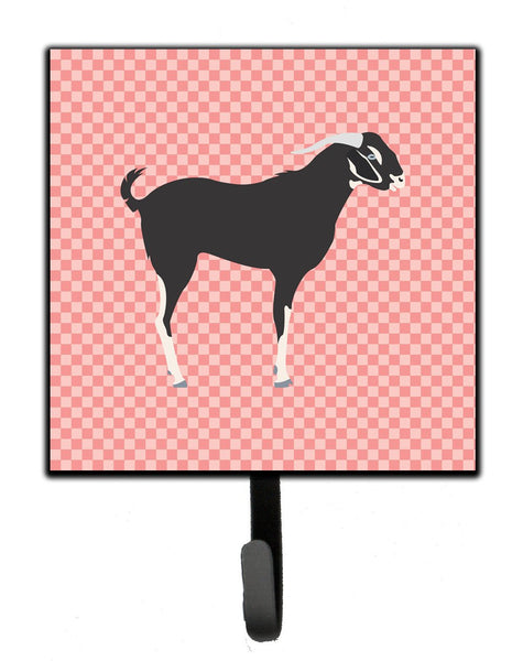 Black Bengal Goat Pink Check Leash or Key Holder by Caroline's Treasures