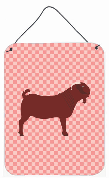 Kalahari Red Goat Pink Check Wall or Door Hanging Prints BB7891DS1216 by Caroline's Treasures