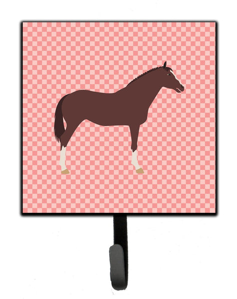 English Thoroughbred Horse Pink Check Leash or Key Holder by Caroline's Treasures