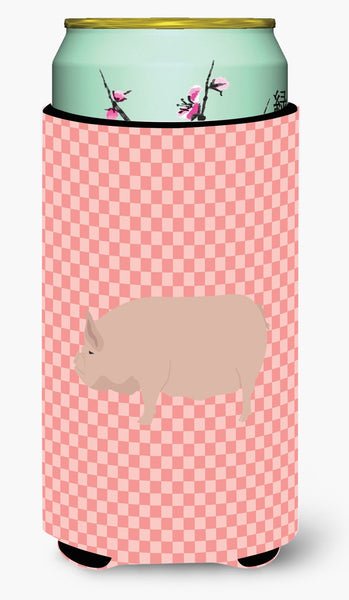 Welsh Pig Pink Check Tall Boy Beverage Insulator Hugger BB7937TBC by Caroline's Treasures