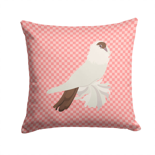 German Helmet Pigeon Pink Check Fabric Decorative Pillow BB7944PW1414 - the-store.com