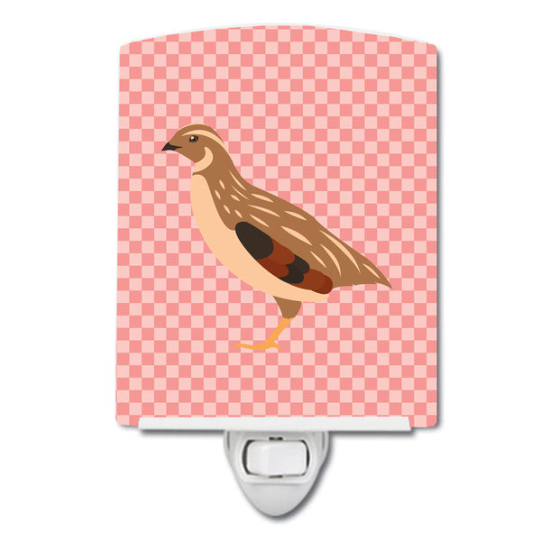 Golden Phoenix Quail Pink Check Ceramic Night Light BB7955CNL - the-store.com