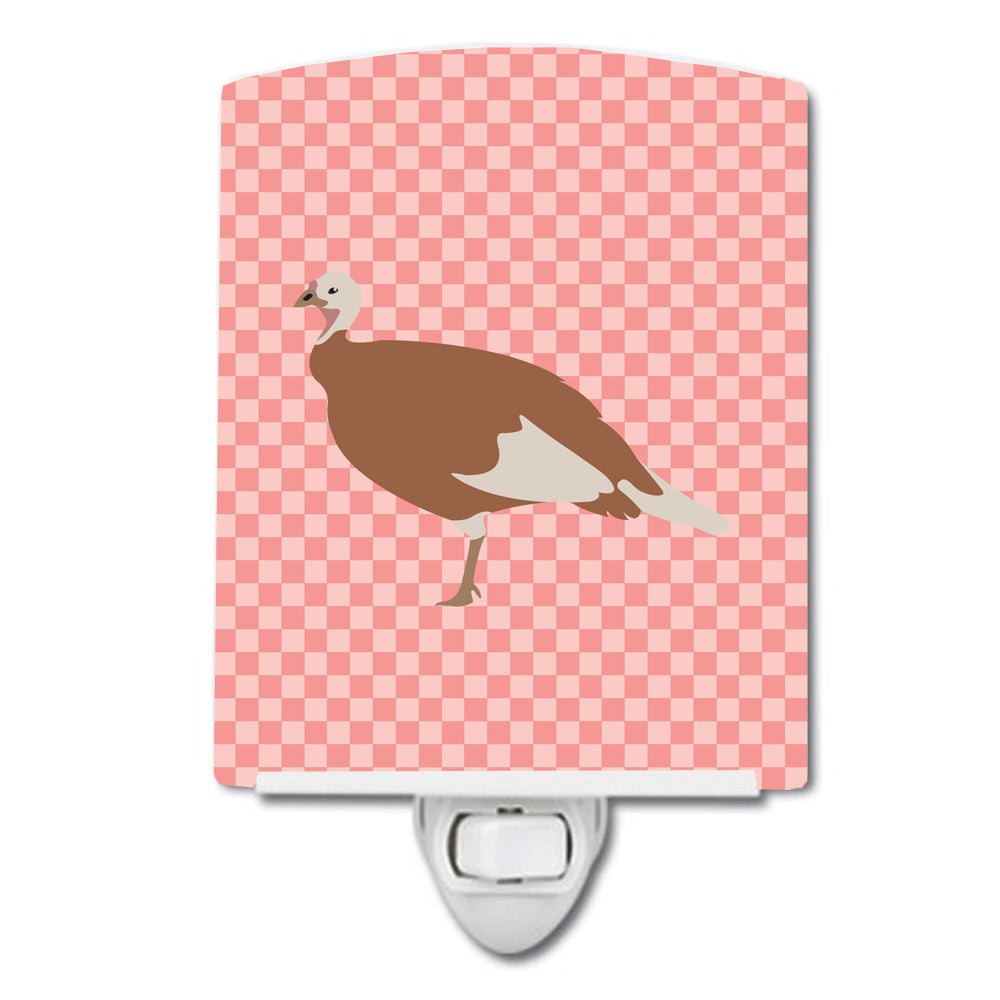 Jersey Buff Turkey Hen Pink Check Ceramic Night Light BB7984CNL