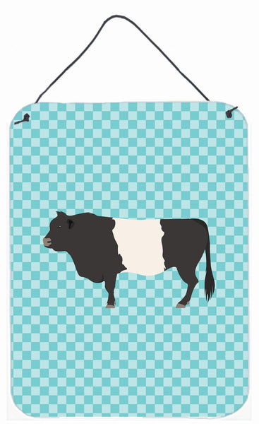 Belted Galloway Cow Blue Check Wall or Door Hanging Prints BB8005DS1216 by Caroline's Treasures