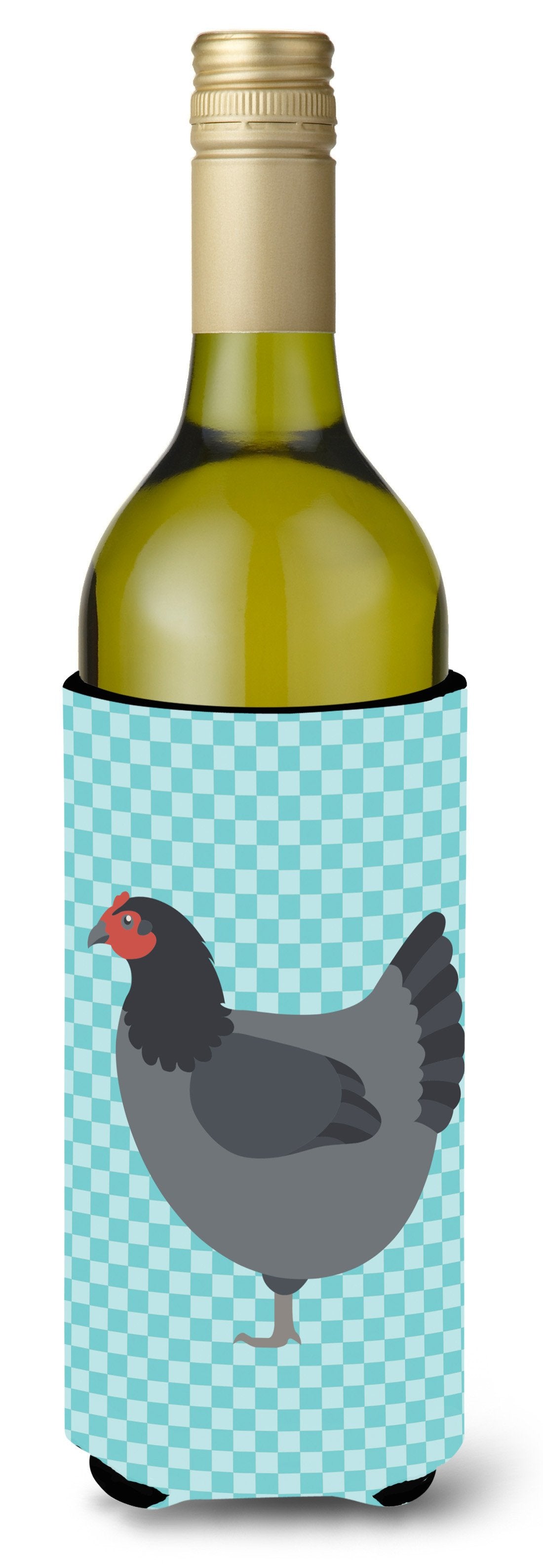 Jersey Giant Chicken Blue Check Wine Bottle Beverge Insulator Hugger BB8009LITERK