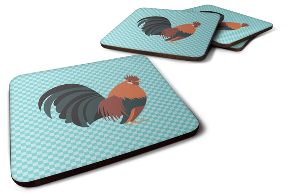 Dutch Bantam Chicken Blue Check Foam Coaster Set of 4 BB8010FC - the-store.com