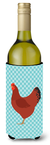 New Hampshire Red Chicken Blue Check Wine Bottle Beverge Insulator Hugger BB8017LITERK by Caroline's Treasures