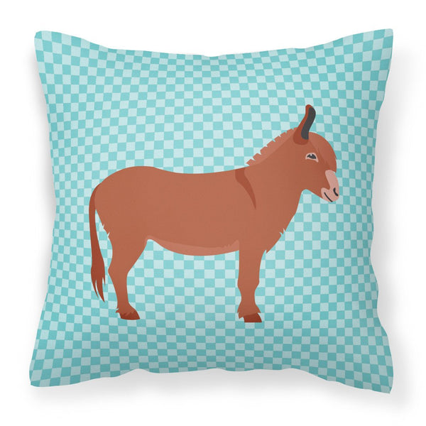 Irish Donkey Blue Check Fabric Decorative Pillow BB8022PW1818 by Caroline's Treasures