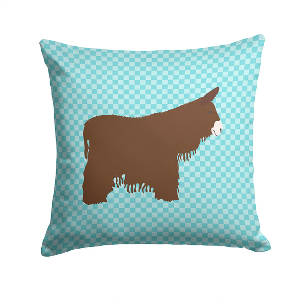 Poitou Poiteuin Donkey Blue Check Fabric Decorative Pillow BB8026PW1414 - the-store.com