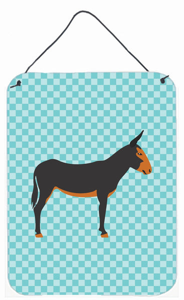 Catalan Donkey Blue Check Wall or Door Hanging Prints BB8029DS1216 by Caroline's Treasures