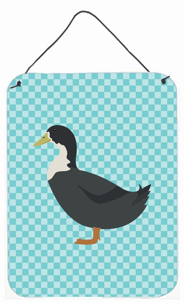 Blue Swedish Duck Blue Check Wall or Door Hanging Prints BB8036DS1216 by Caroline's Treasures